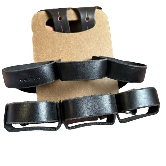 WALNUT Leather Studio Black Leather 6 Pack Beer Bicycle Carrier Masonite - Picture 7 of 9